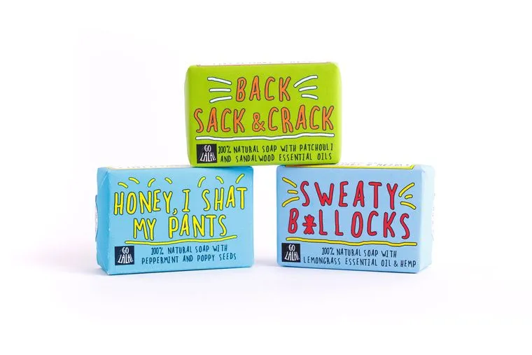 Back, Sack & Crack Soap Bar - Funny Rude Gift Aromatherapy Vegan Award Winning