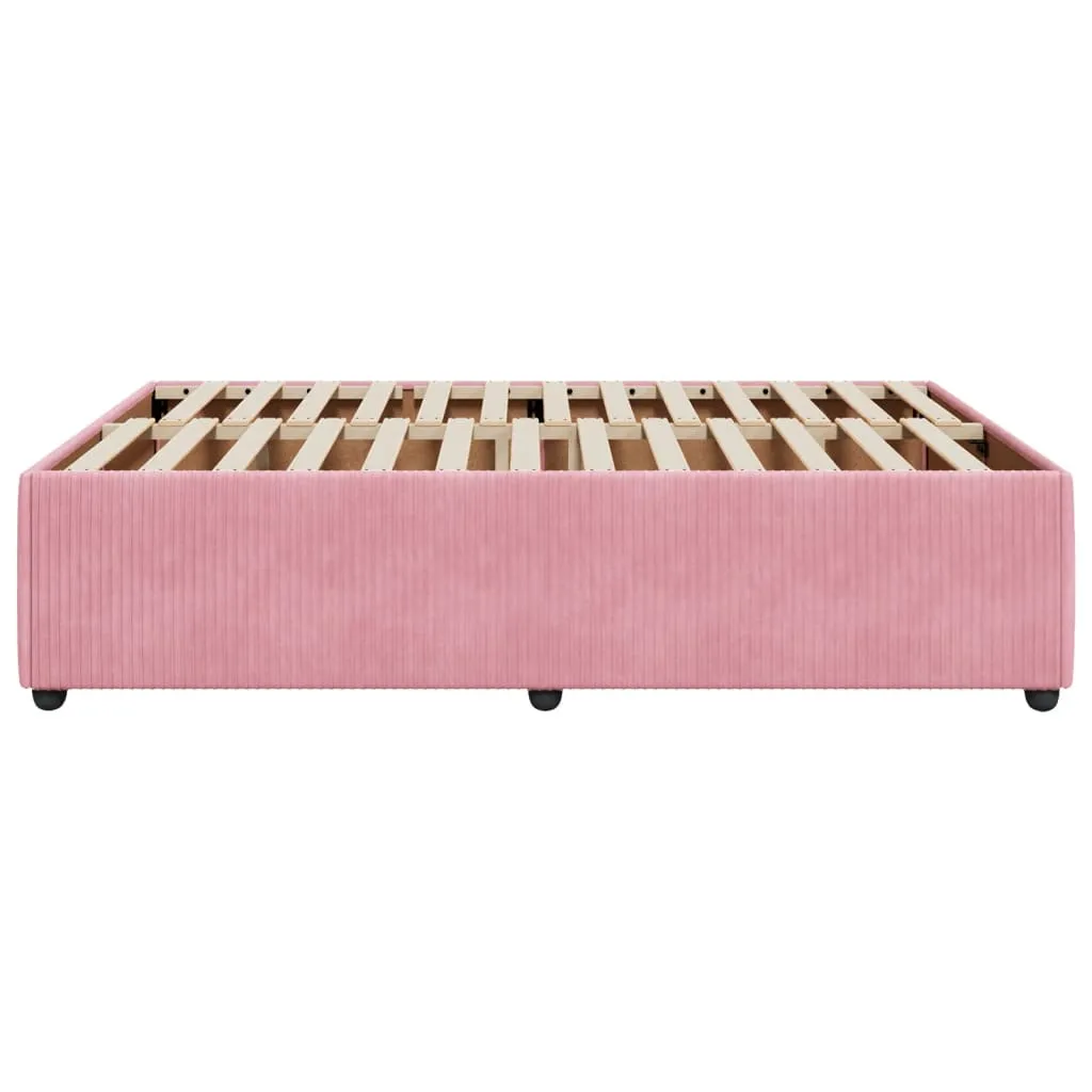 Bed Frame Pink 140x190 cm Velvet