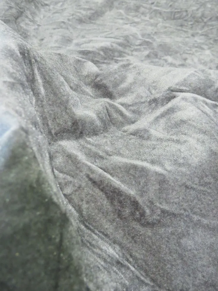 Crush Flocking Upholstery Velour Velvet Fabric / Purple / Sold By The Yard