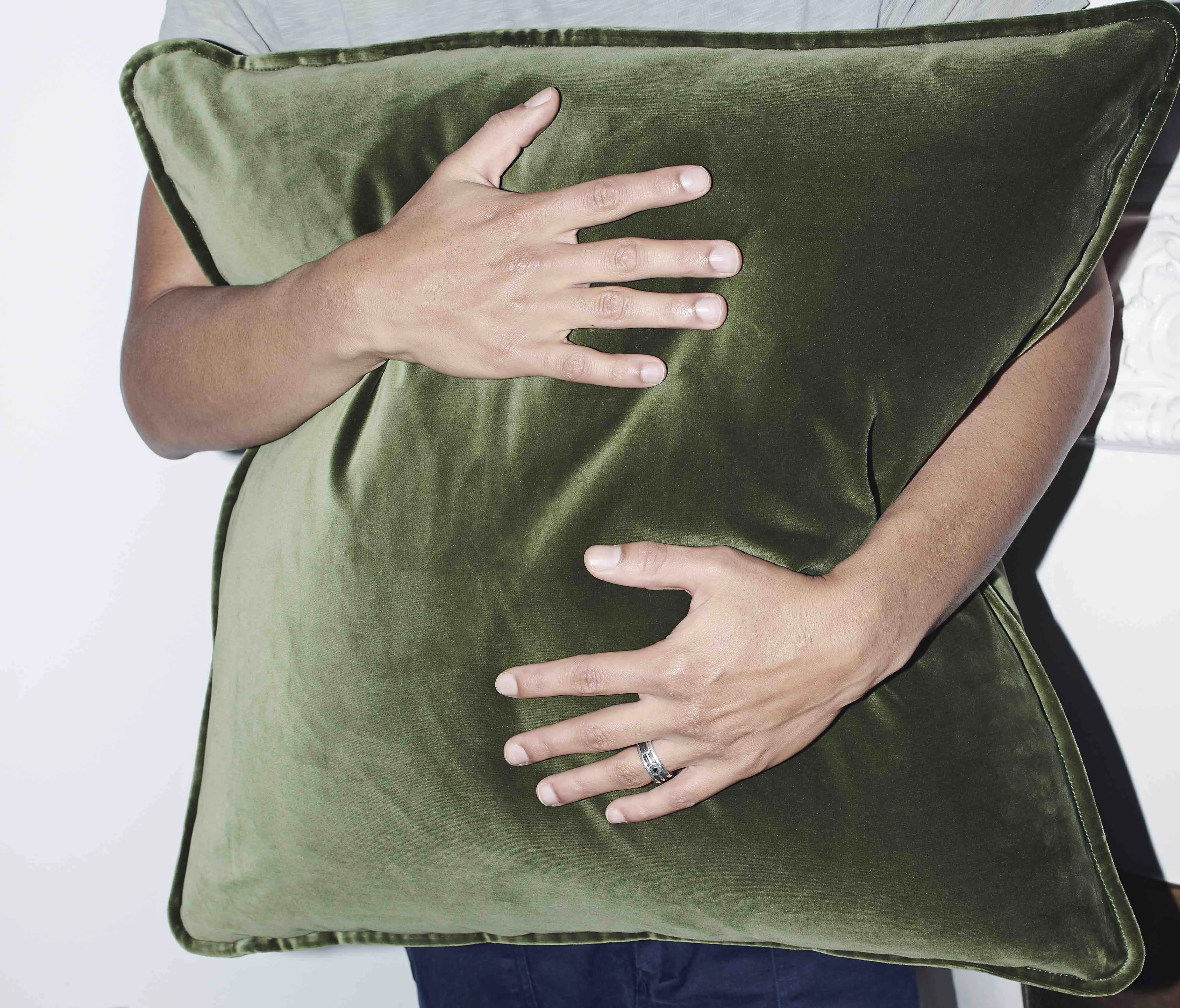 Essential Velvet - Sicilian Olive Cushion