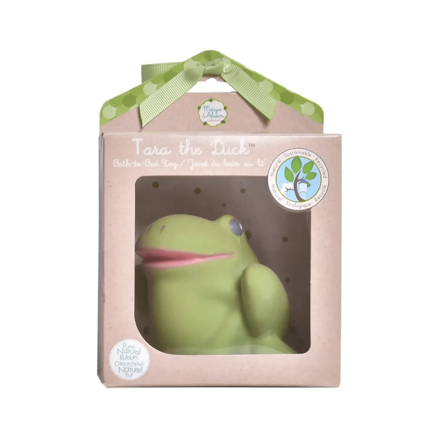 Gemba the Frog Natural Rubber Teether, Rattle & Bath Toy