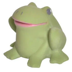Gemba the Frog Natural Rubber Teether, Rattle & Bath Toy