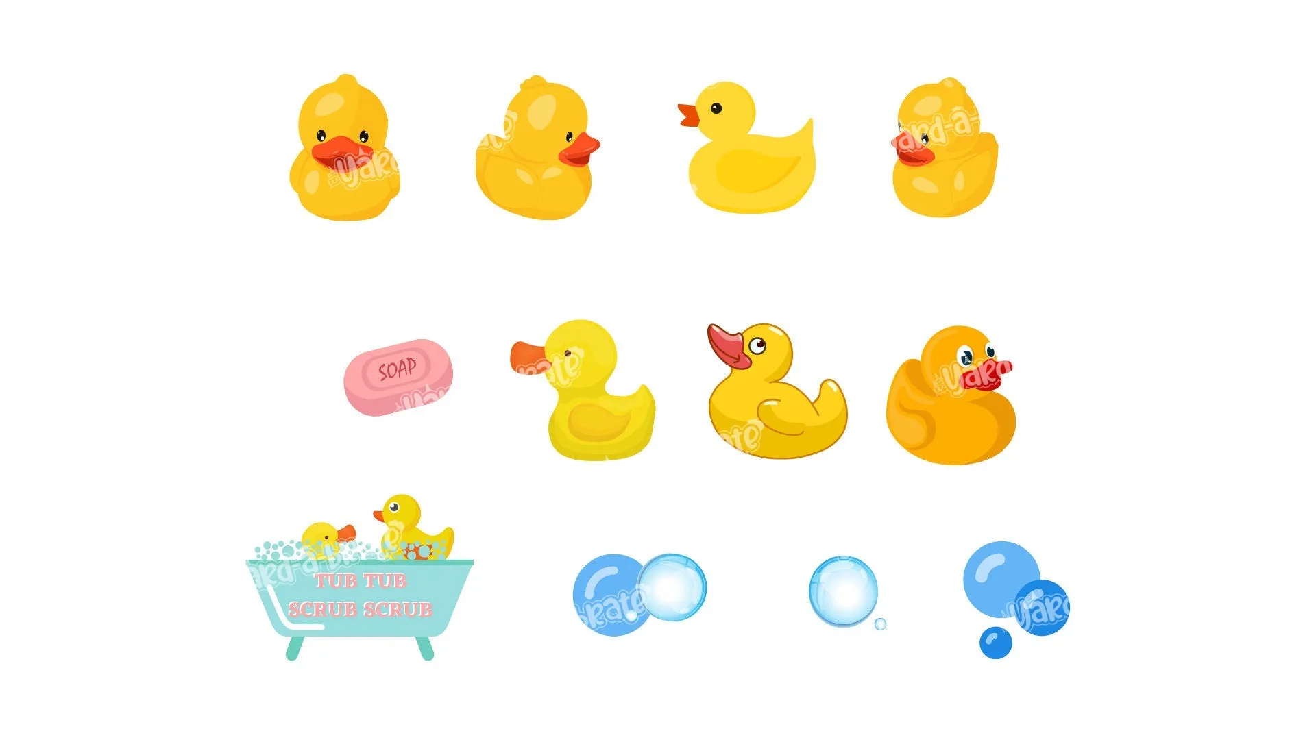 Rubber Ducky Sign Package - Ducky 15" Tall   Bath Tub with Ducks 18" Tall   Decors (Total 12 pcs) |Yard Sign Outdoor Lawn Decorations
